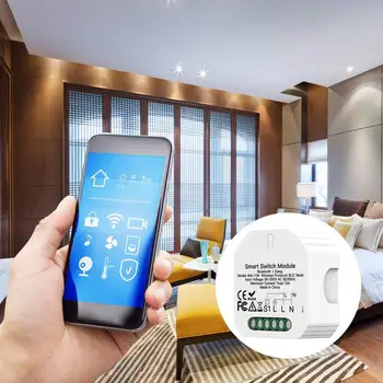 Smart Curtain Switch Module Wi-Fi Relay Module With Outlet Timer Smart Relay Switch Wifi Compatible With Alexas & Google Home 4