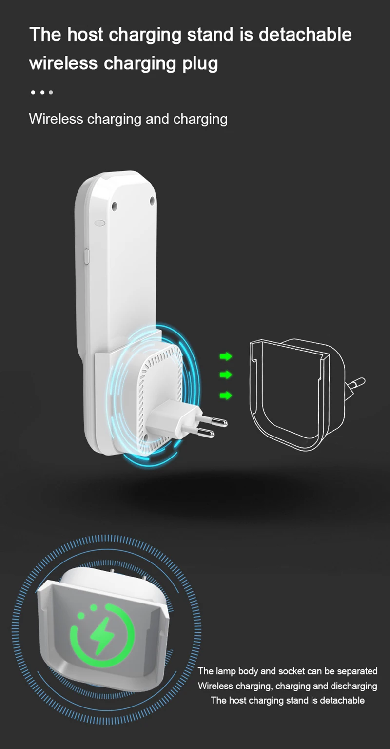 sem fio plug-in corredor noite quarto luz da noite com lanterna