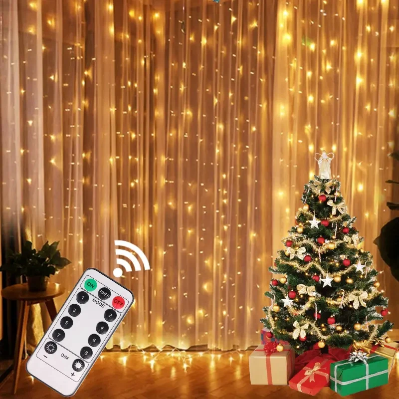 Description Picture 5 of itemUSB Powered Christmas LED Curtain String Lights with Remote Control Halloween Decor Wedding Bedroom Holiday Indoor Party