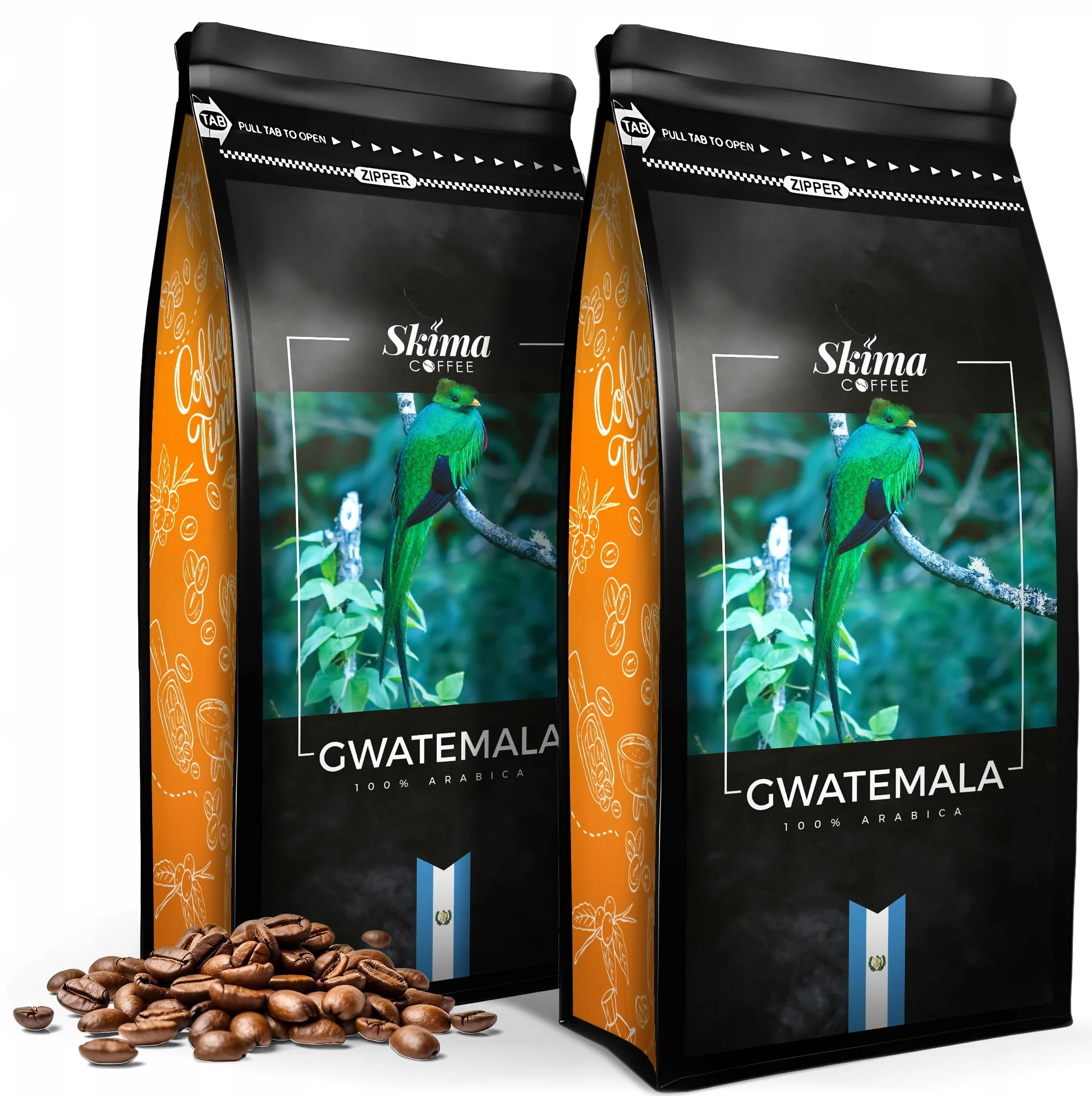 Kawa ziarnista 2X1kg GWATEMALA 100%ARABICA Świeżo Palona do ekspresu z Polski za $26.31 / ~98zł