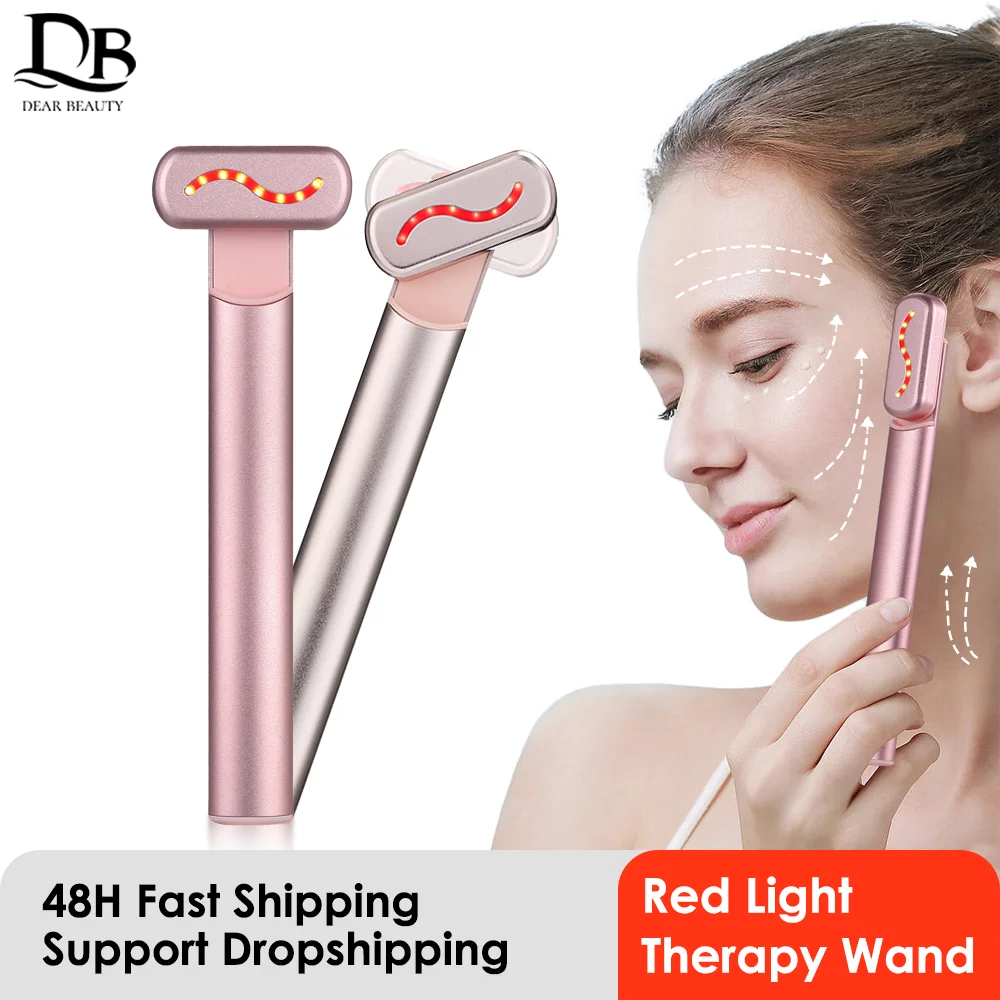 Ems Eye Massager Bacchetta Facciale 4 In 1 Led Red Light Therapy Wand Anti Aging Skincare Wand Dark Circles Remover Eye Beauty Device