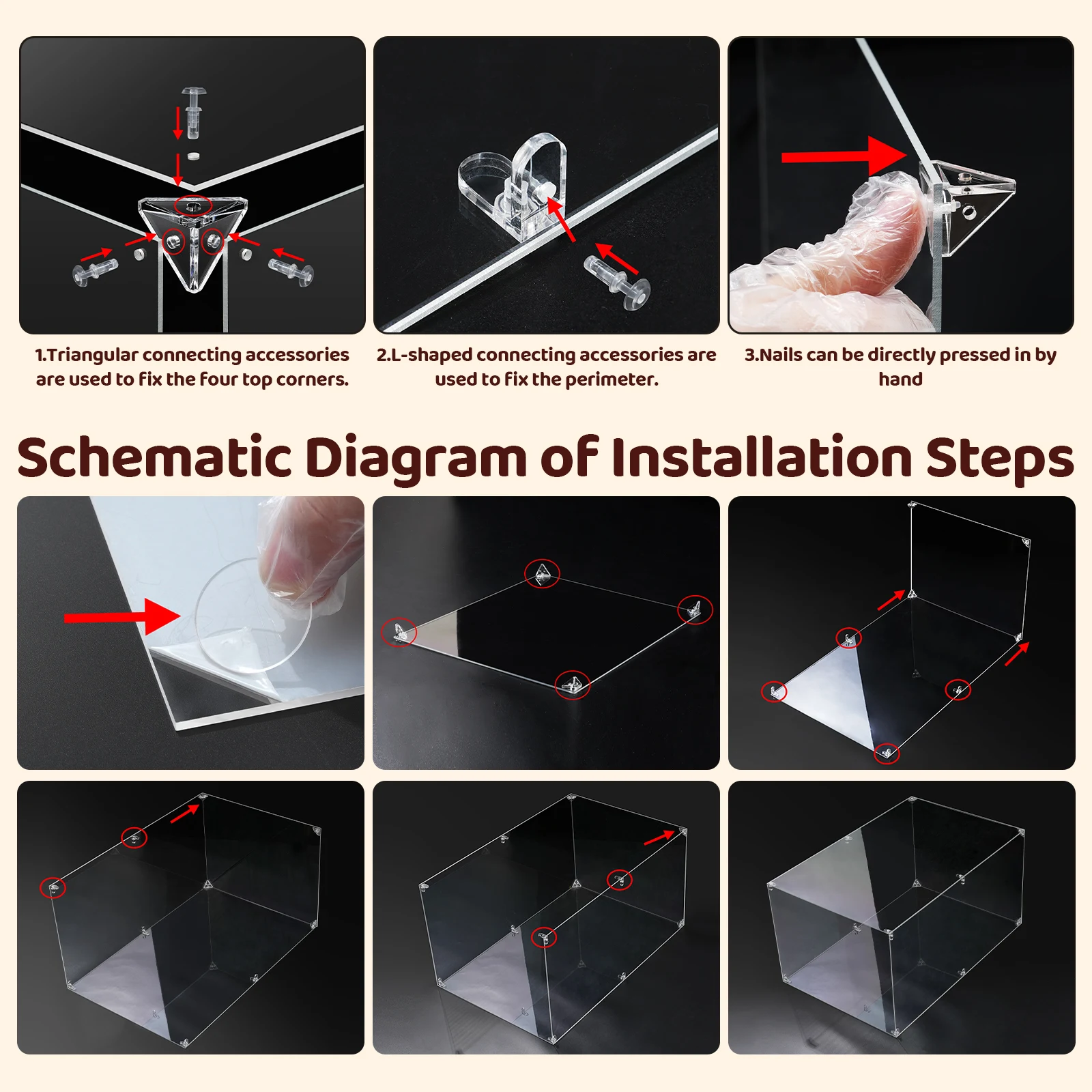 Eary Transparent Acrylic Display Case for Zimomo Art Box Fit for Labubu for Angel Dolls Dustproof Storage Stable Protector Cover