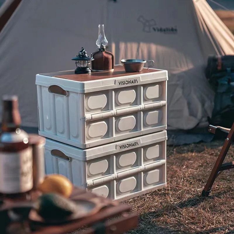 Outdoor Camping Storage Box Foldable Car Trunk Storage Box Organizer Multifunctional Wild Dining Table Garden Carts
