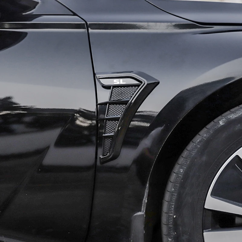 

УГЛЕРОДНЫЙ Черный Автомобильный брызговик, боковые вентиляционные отверстия, воздухозаборная решетка, наклейка, крышка для Mercedes Benz SL, автомобильные аксессуары
