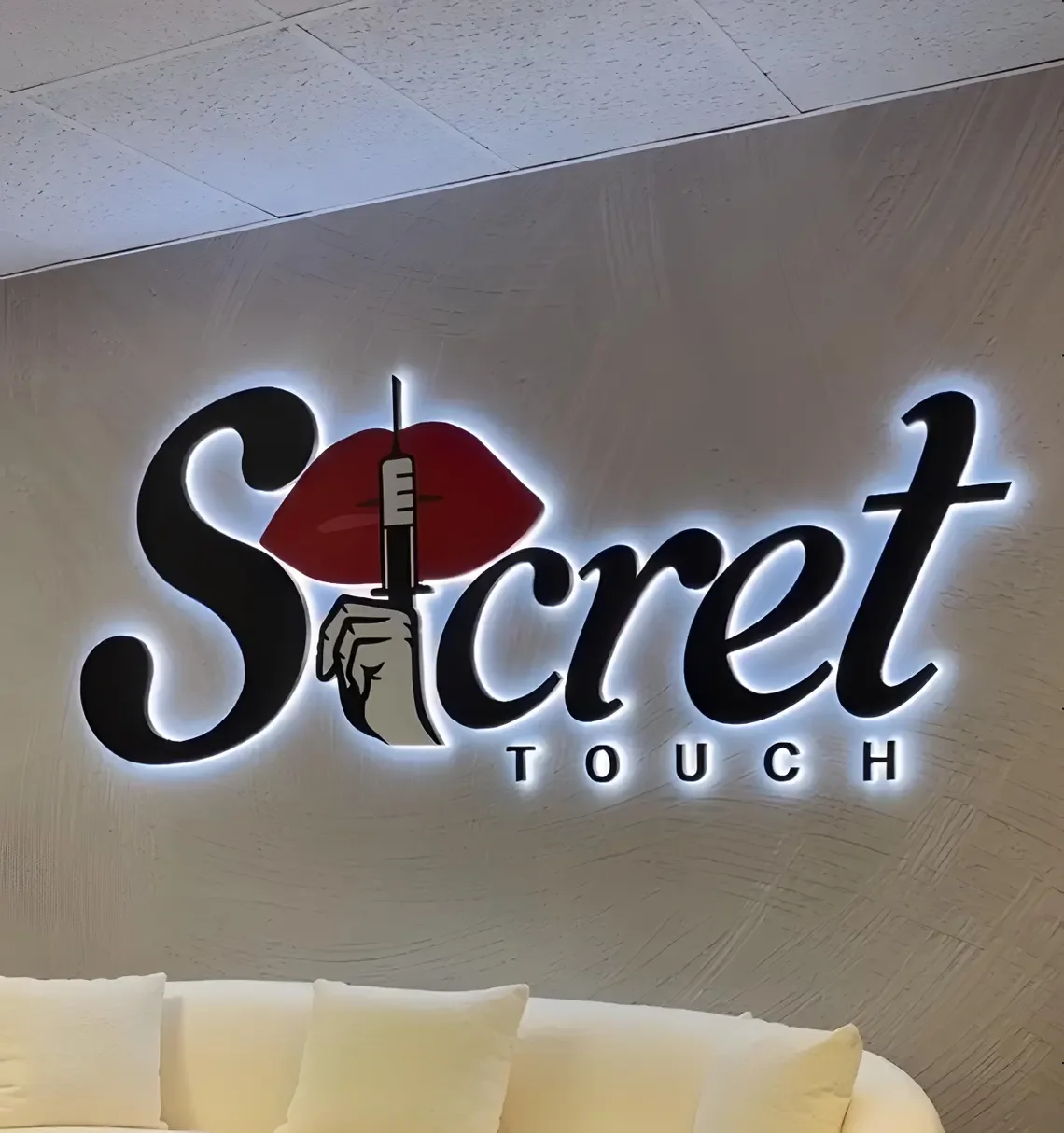 Metal Backlit Sign RGB Stainless Steel Luminous Letters Outside Indoor Company Store Wall Decor Illuminated Signage