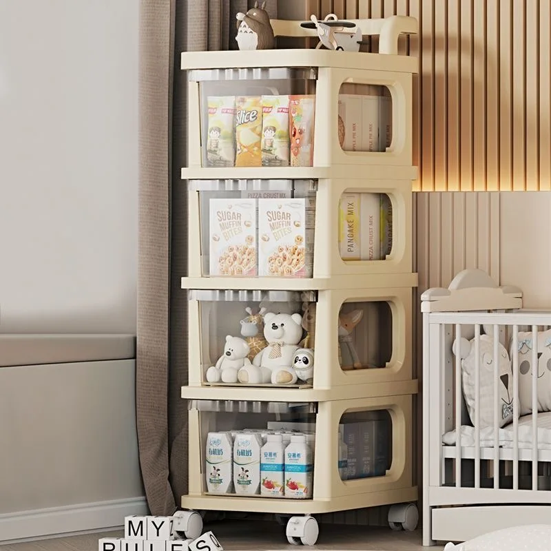 Multi-Layer Transparent Trolley Storage Shelf Trolley Organizer Drawer-Type Rolling Storage Mobile Cosmetics Snack Rack storage rack rolling storage cart