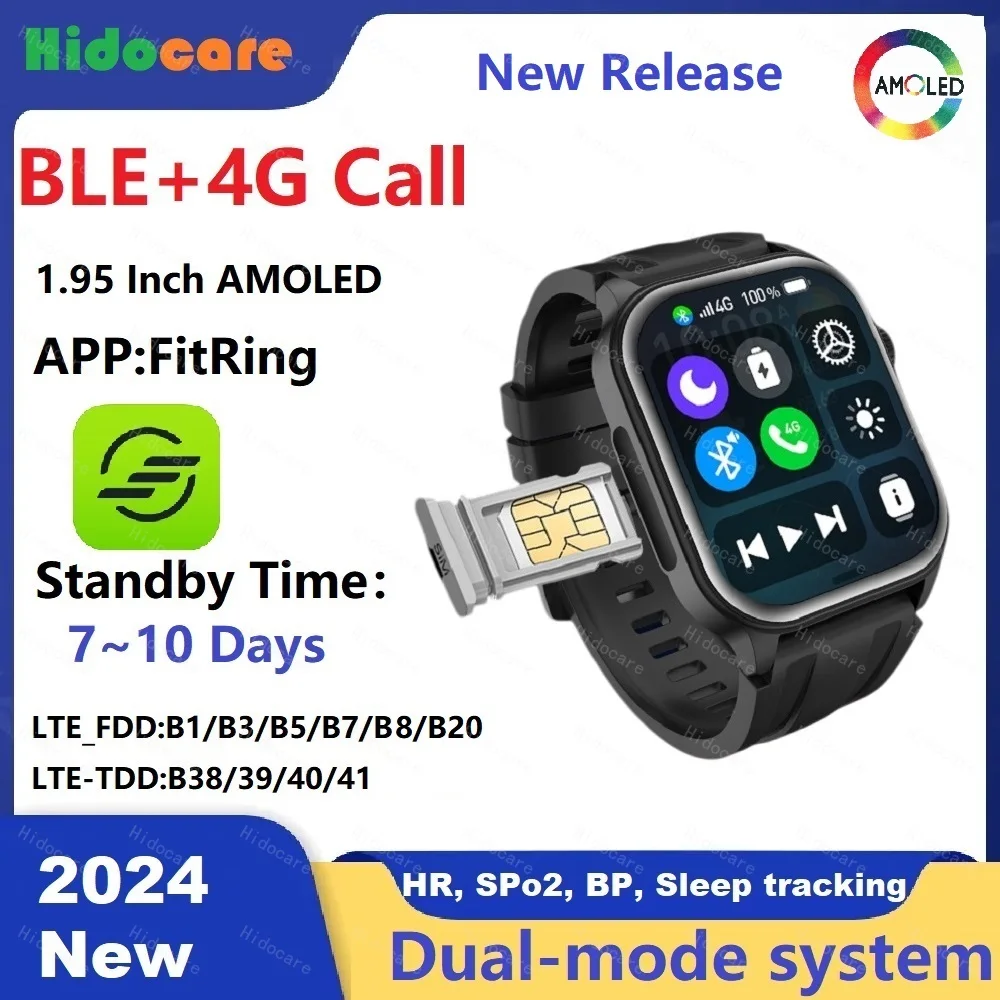 Smartwatch 2024 First Release AMOLED for Men and Women SIM Card 4G Call Digital Connected Dual Mode Bluetooth Long Time Standby