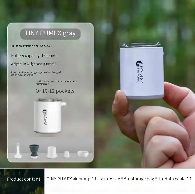 

Outdoor mini inflatable pump inflator air pump can light inflat bed inflat cushion swimming ring inflat tent