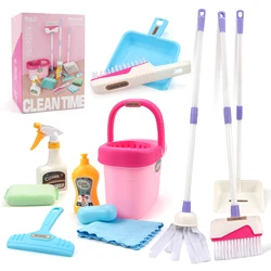 Ultimate Kids Cleaning Play Set - 12-Piece Housework Toy Kit (Pink type with box)