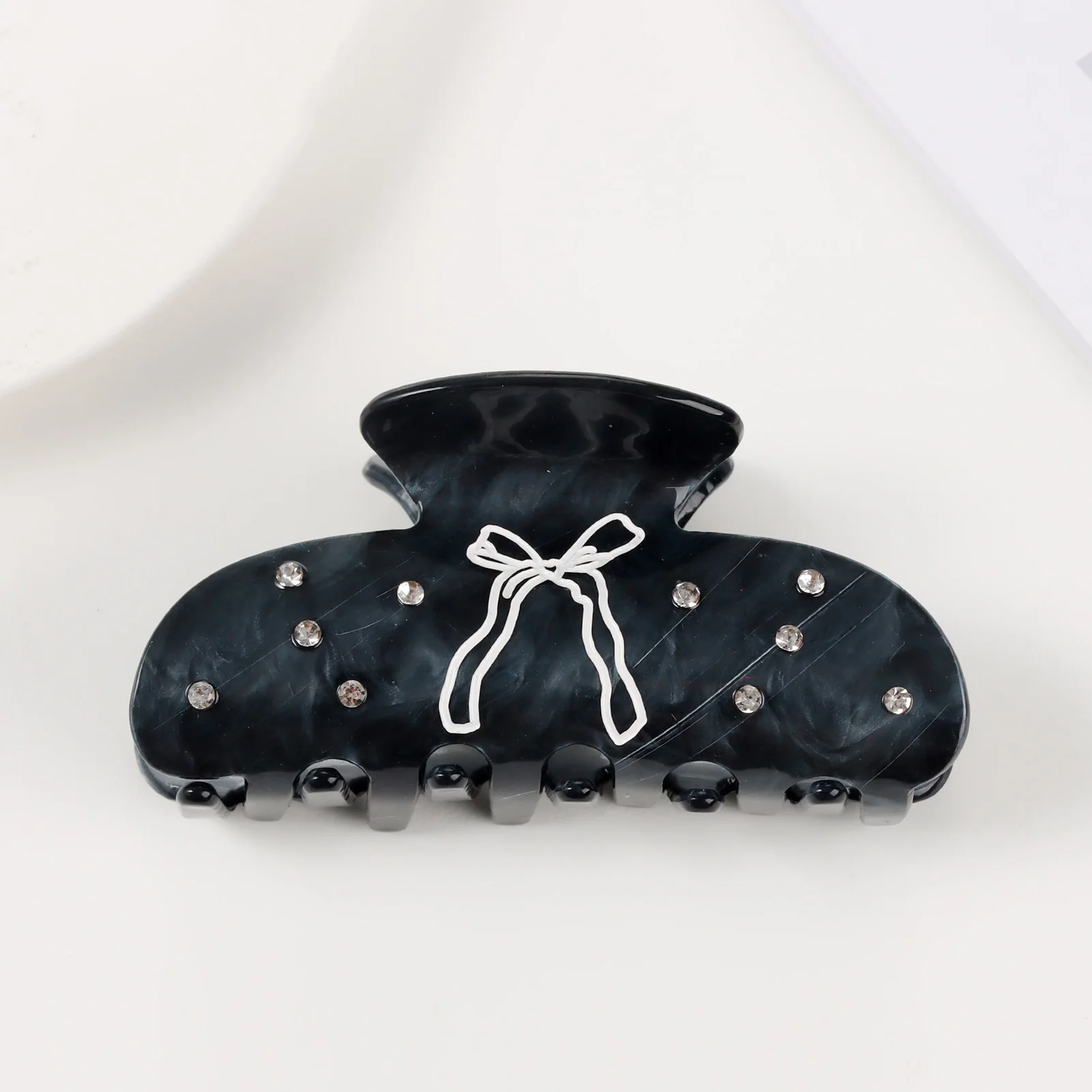 Koreanischer Stil Haarklammer mit süßem Schleifenmuster, Azetat-Haarspange, exquisite, trendige Haifisch-Haarklammer, Mädchen-Haaraccessoire – Detail 3