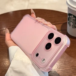 Chic Matte Clear Shockproof Phone Case - Stylish and Durable Protector Cover - iPhone 14 Pro Max (Pink PP)