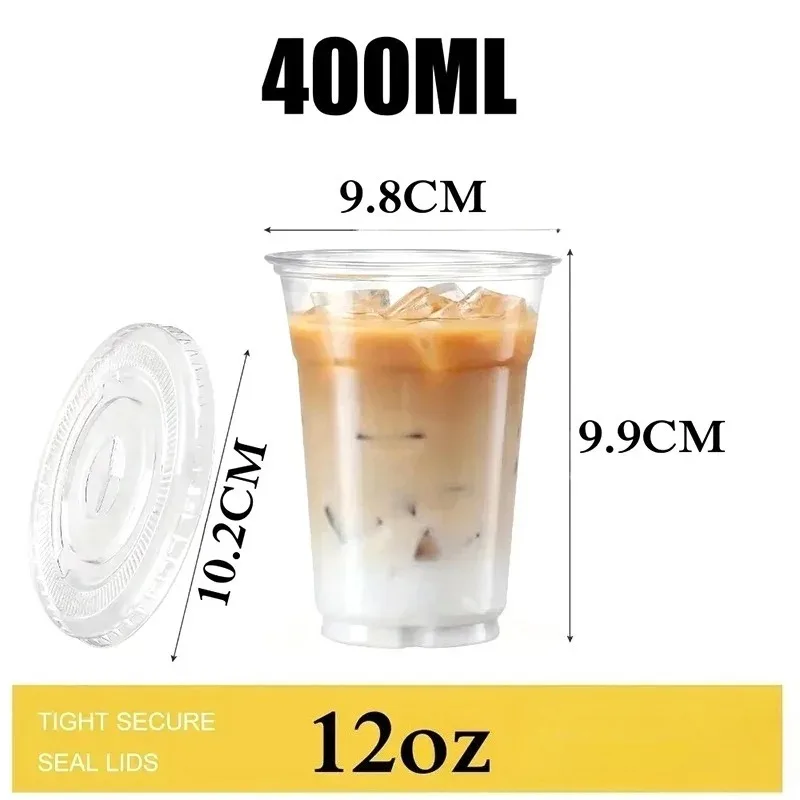 Clear Plastic Cups with Lid for Cold Drinks and Desserts