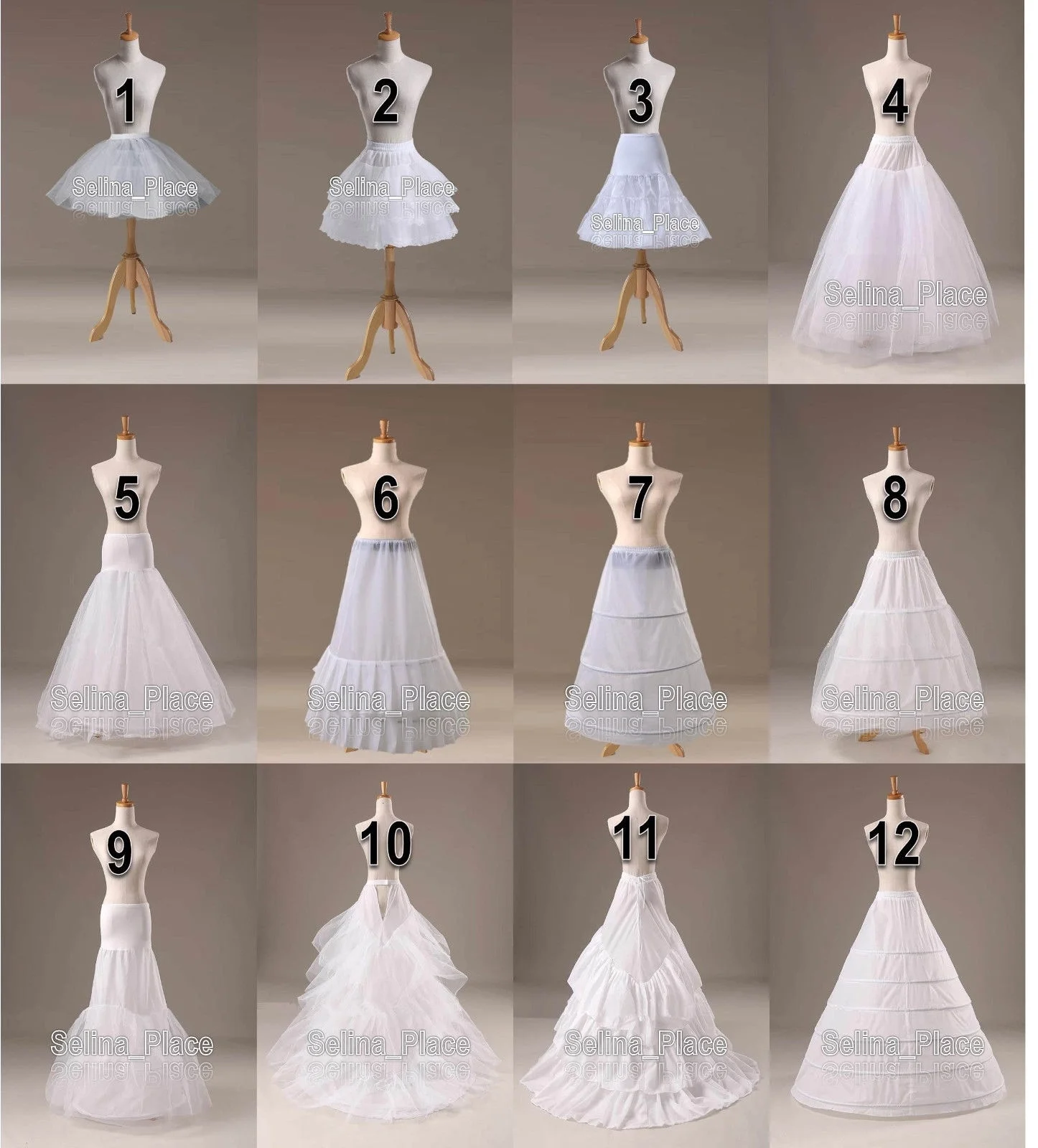 12 Styles White A Line/Hoop/Hoopless/Short Crinoline Petticoat/Slips/Underskirt цена и фото