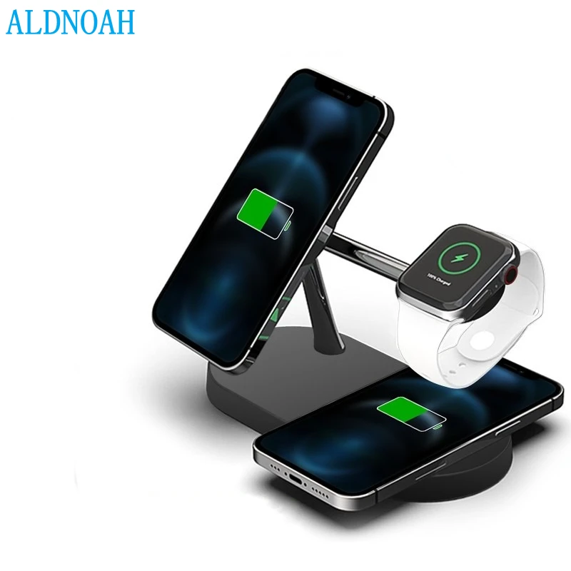 

15W 3 in 1 Wireless Charging Station For iPhone 13 12 Pro Max Mini Magnetic Chargers for Apple Watch 7 6 SE 5 Airpods Pro 2 3