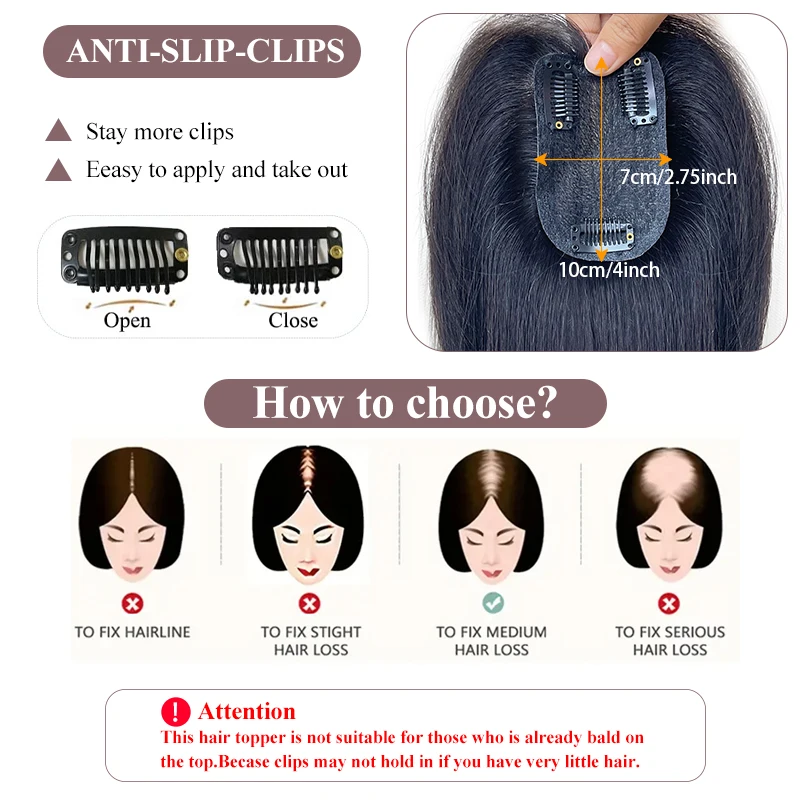 Human Hair Hairnet 7X10cm French Bangs Toupee 25cm Straight Clip in Hair Extension Improve Volume Topper Pieces