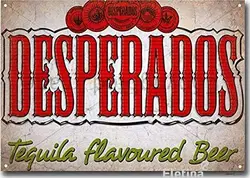 Vintage Desperados Tequila Beer Metal Sign - Retro Aluminum Decor for Home, Kitchen, Coffee Bar, or Farm Wall Art (Aluminum sign)