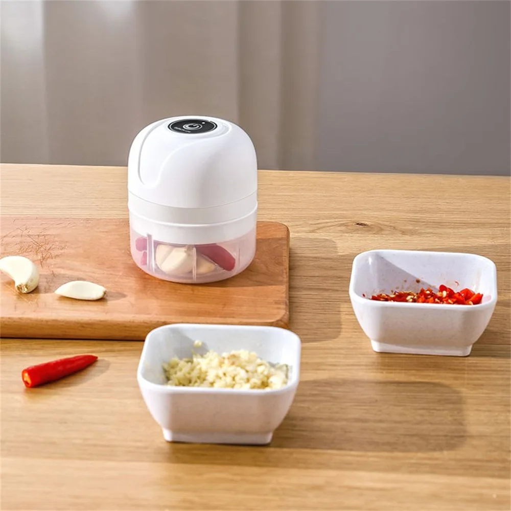 100ml/250ml Wireless Mini Electric Garlic Food Chopper Ginger Vegetable  Crusher Cutter Food Blender Processor