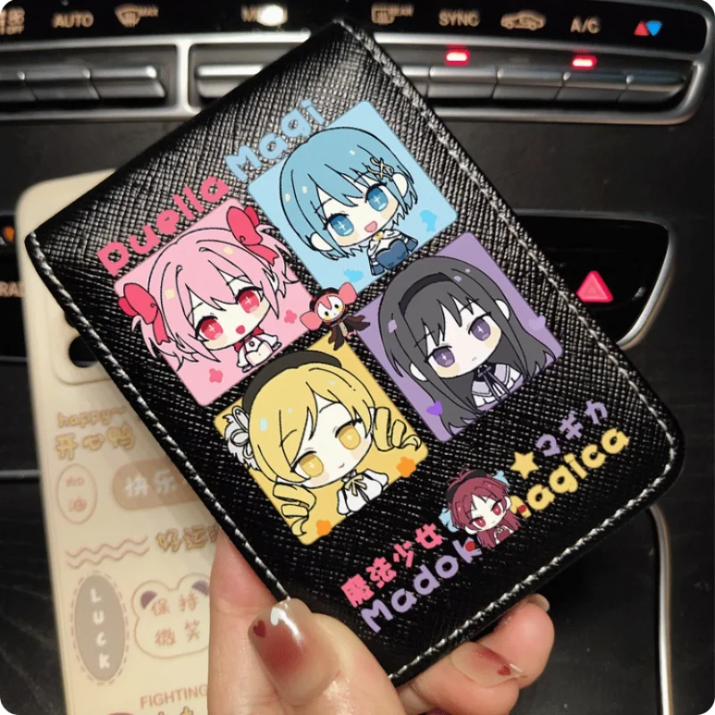 Puella Magi Madoka Magica Anime Kaname Madoka Wallet Fold Bag Multi Card Coin Pocket Photoes Holder Fashion Kids Wallets Gift