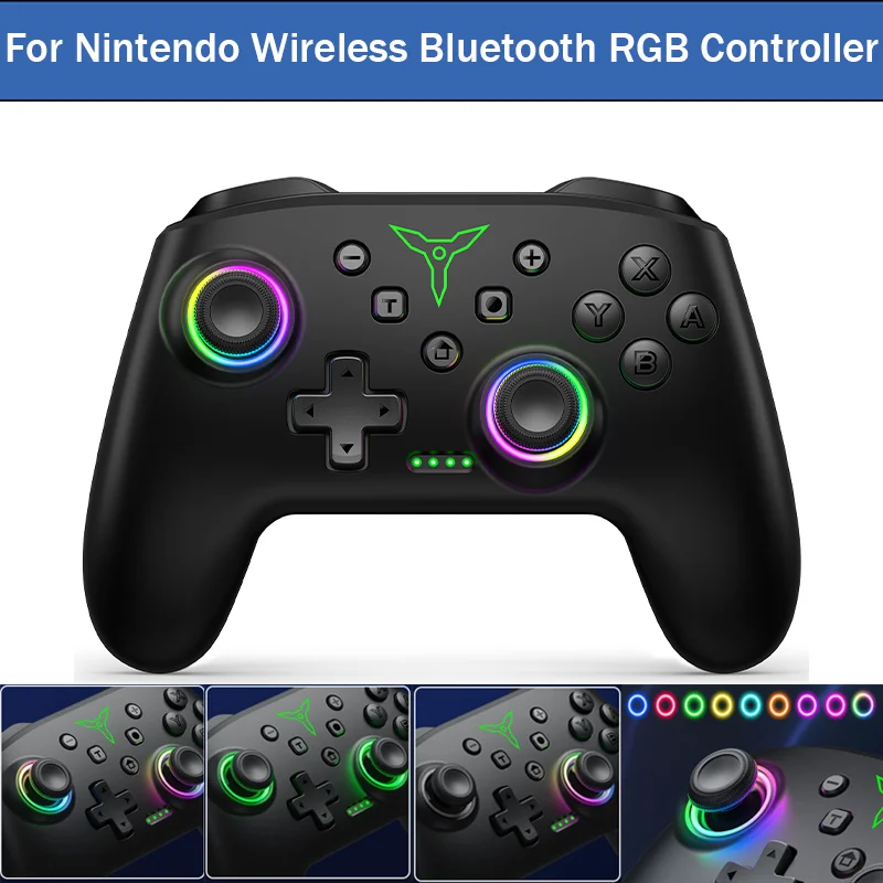 Wireless Game Controller DinoFire for Nintendo Switch OLED/Lite Console Pro 1000Mah Battery Programmable Turbo Function