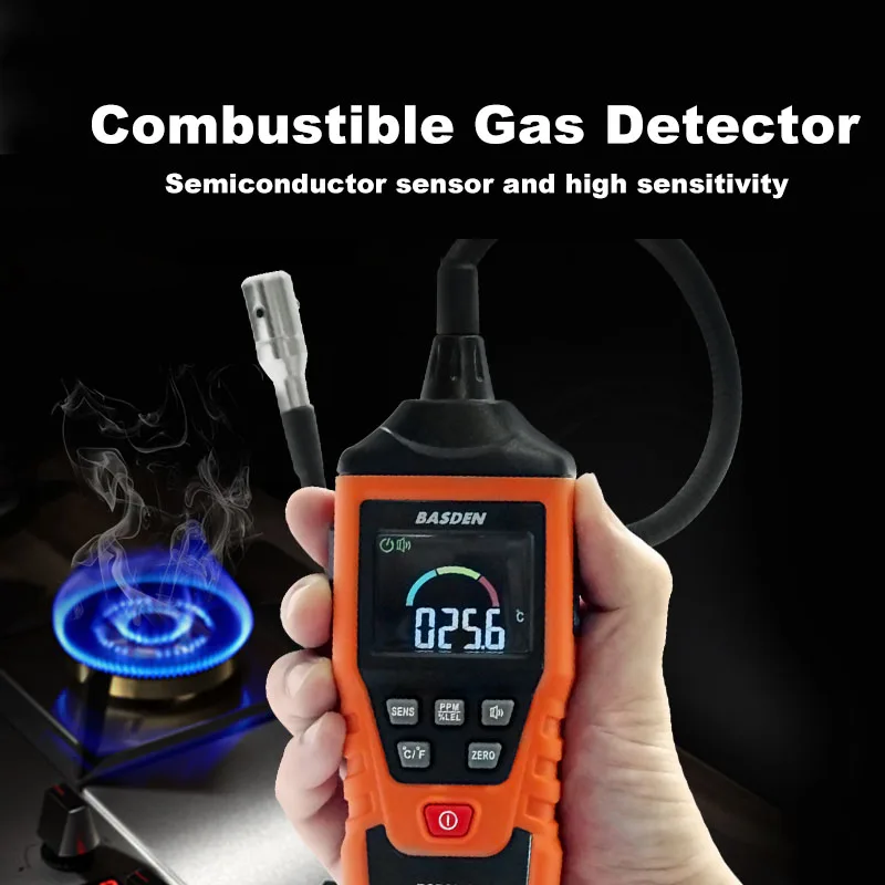 

Portable Handheld Combustible Gas Detector CO Hexane Methane Flammable Gas Leak Detector Analyzer 9999 PPM