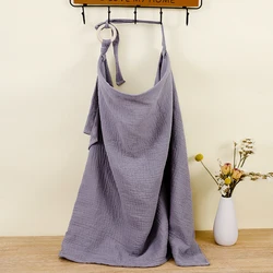 Premium Cotton Nursing Cover and Stroller Blanket - Adjustable Privacy Shawl - 100x68cm (Purple)