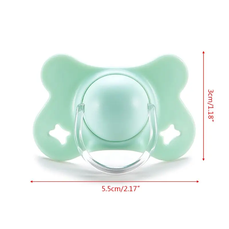 Baby Butterfly Flat Teat Silicone Sleep Pacifier Newborn Boys Girls Chew Supplies Flat Round for Head,silicone pacifier