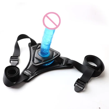 Womens Leather Latex Sexy Exotic Panties Bondage Strapon Chastity Pants With Penis Set Fetish Body Harness Couples Flirting Toys 5