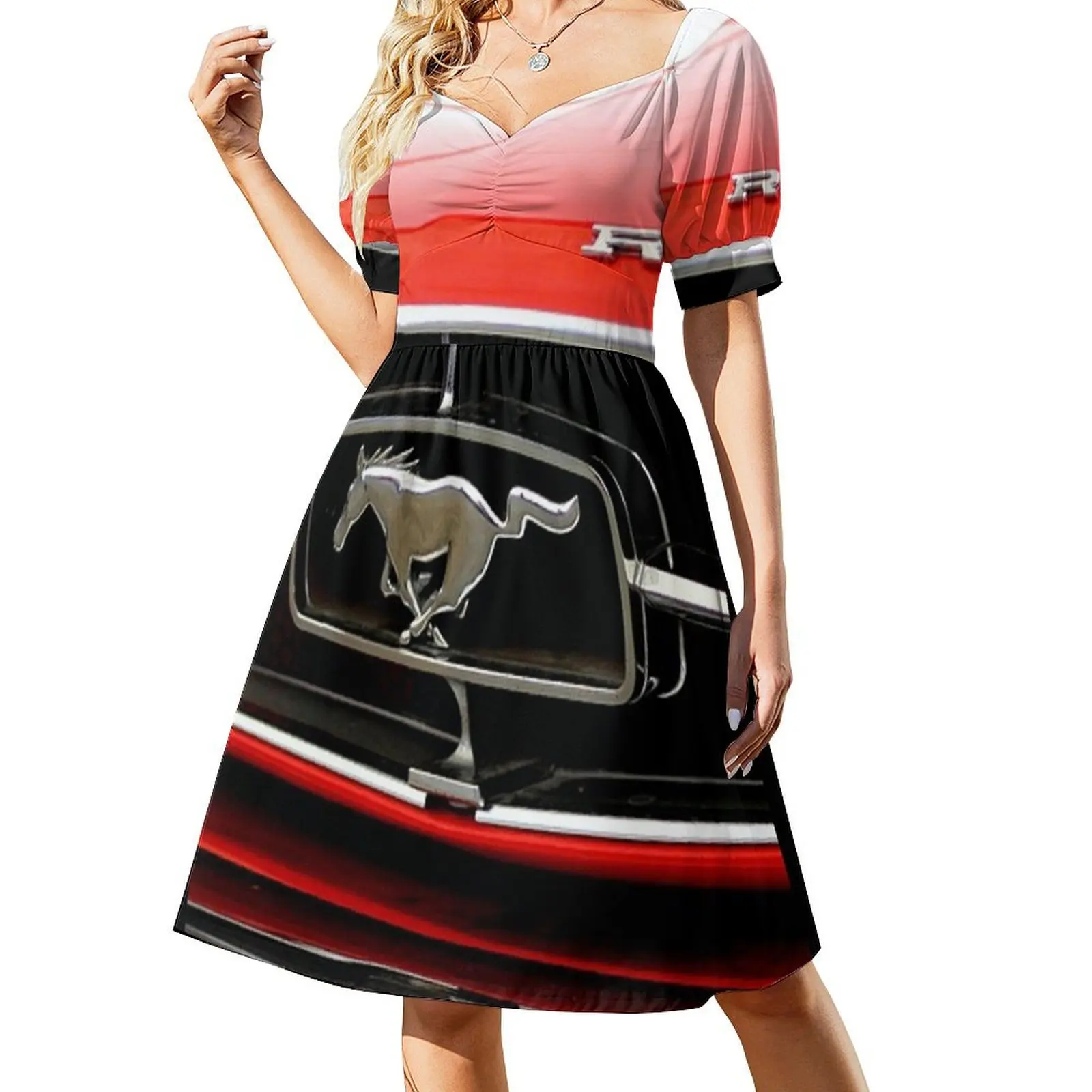 thumbnail image 1 of Vestido de manga corta Ford Mustang para mujer, vestido de noche para mujer, moda femenina, cumpleaños para mujer., 1 of 7