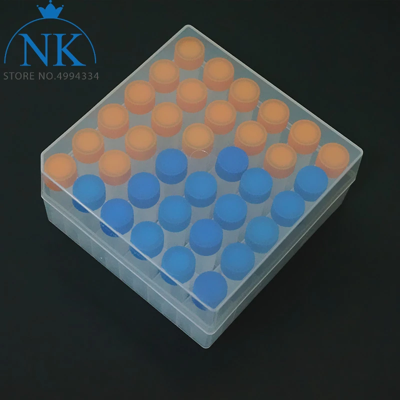 36 pieces plastic 5ml freezing tube + one piece 36 vents plastic Freezing tube storage box for experiment