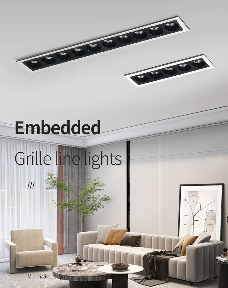 Description Picture 2 of itemEmbedded line light dimmable LED downlight ceiling light 10W 20W 30W LED grille lamp spot light Indoor lighting AC110V-220V