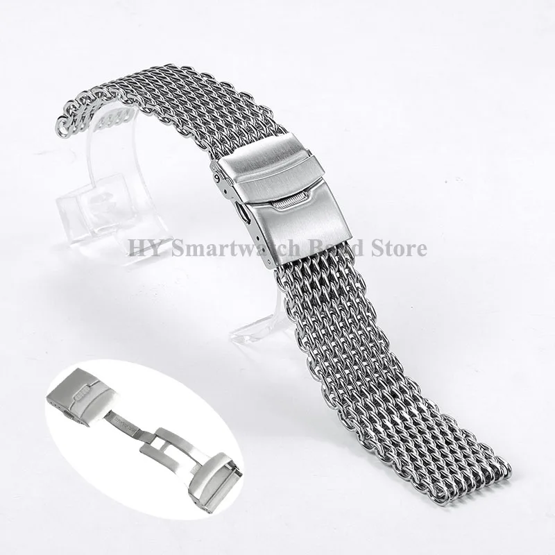 Luxury Adjustable Milanese Mesh Stainless Steel Diving Watch Strap, 4.0mm Thick