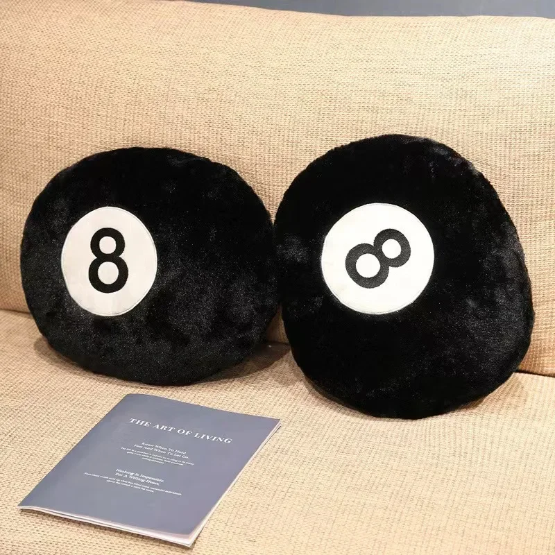 Nice Simulation Billiards 8 Ball Plush Pillow Stuffed Soft Toy Eight Pool Players Home Decor Indoor Sport Creative Gift 2