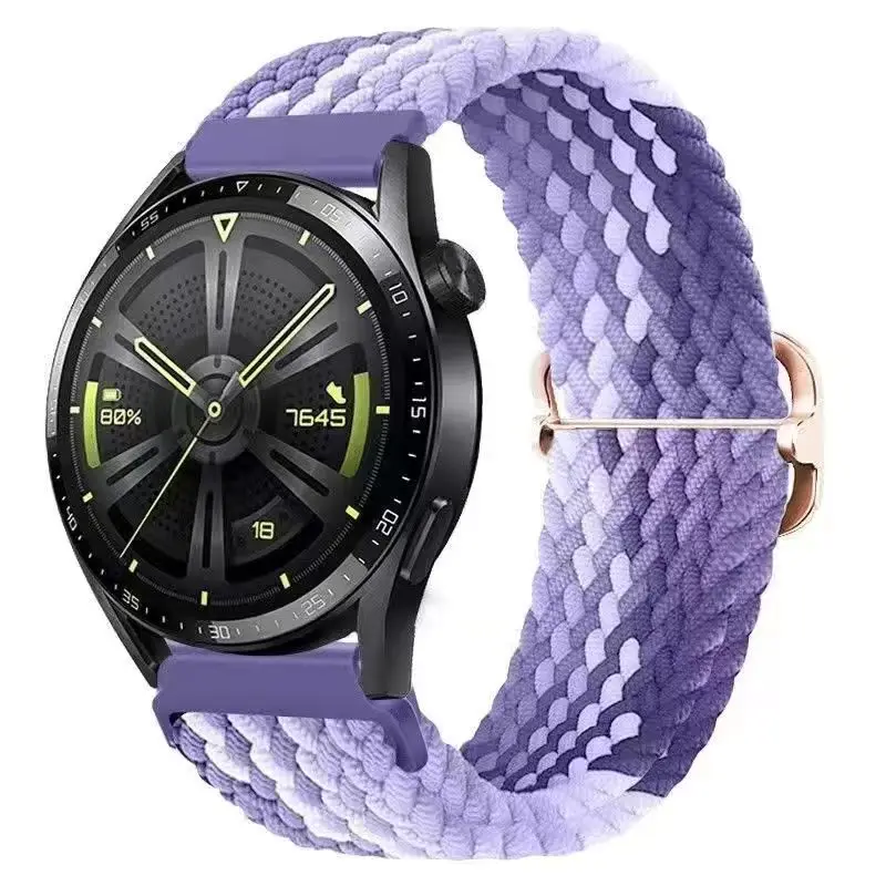 Braided Nylon Elastic Solo Loop Watch Band - 18/20/22mm