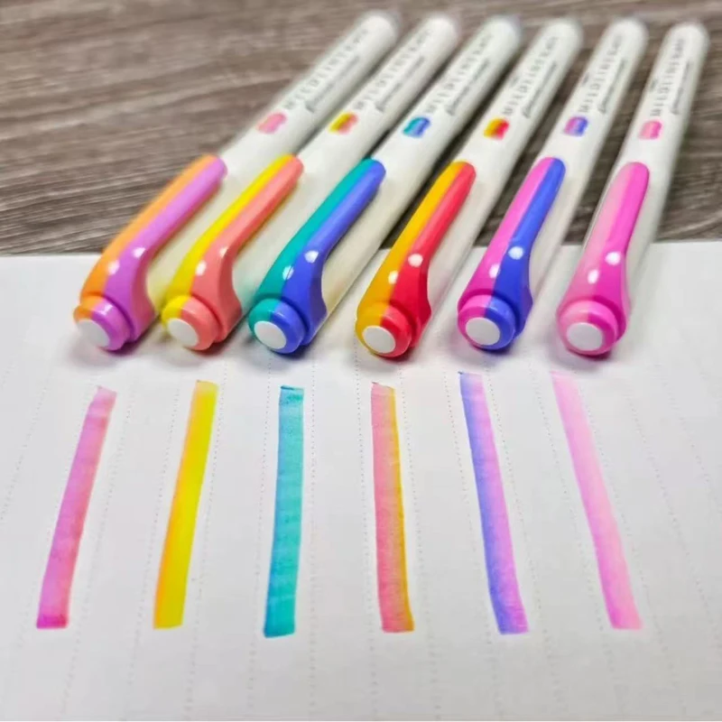 새로운 ZEBRA Mildliner Mix 듀얼 컬러 형광펜 10가지 색상 모듬, 수성 안료 마커, 강조 및 필기용