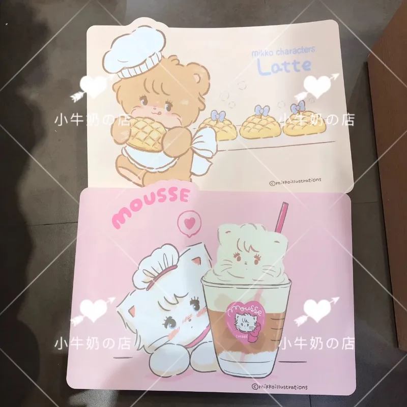

Kawaii Anime Mikko Coaster Cute Cartoon Coaster Cup Heat Insulation Mat Cute Pink Cat Placemat Anime Accessories Room Decoration