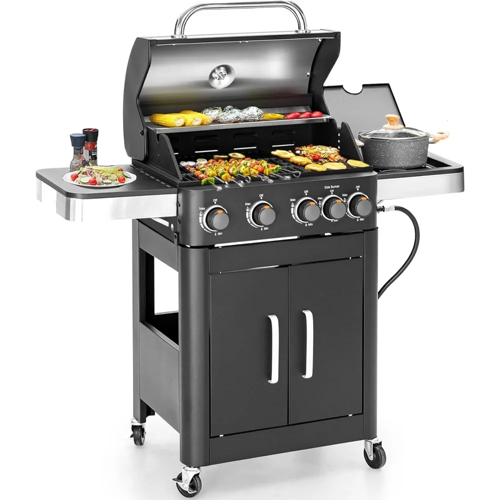 2in1 Propane Gas BBQ Grill with Side Burner 2