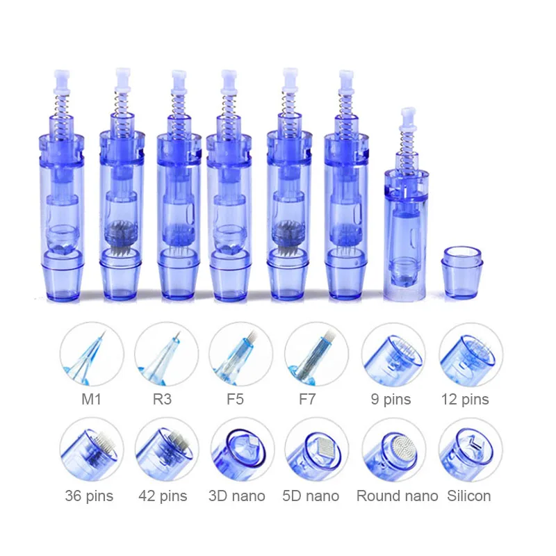 50/30/5pcs A1 Needle Cartridge Dr Pen Microneedling Machine Tip 1/3/5/7/12/24/36/42 Pin Nano Beauty Skin Derma Pen Cartridges