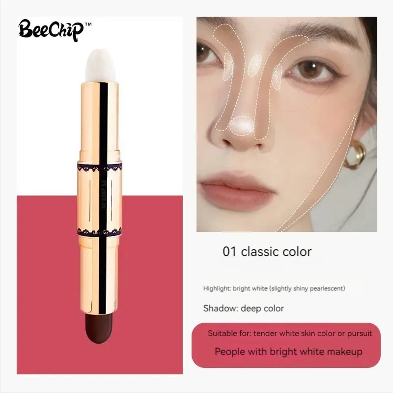 Double Color Contouring Stick Highlight Makeup Waterproof Repair Foundation Cosmetics Contour Makeup Concealer Stick Pencil face highlighter,facial contour stick