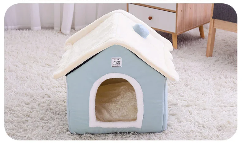 super macia para gatos, casa de inverno quente, fofo Puppy Supplies