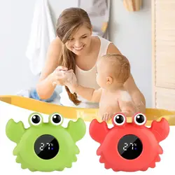 Baby Water Temperature Gauge For Bath Crab Shape Bath Room Temperature Gauge Safety Water Temperature Gauge With LCD Display
