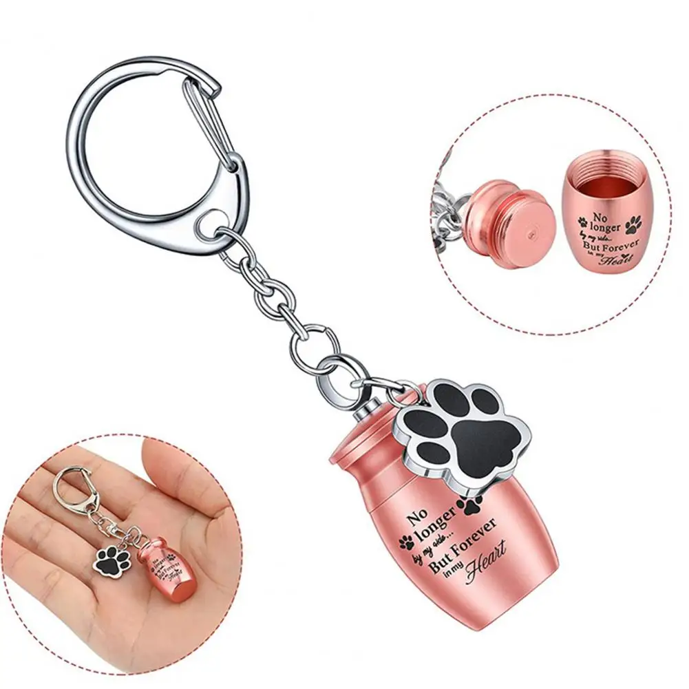 Pet Urn Keychain Moistureproof Cat Cremation Ash Jar Mini Dog Finger Storage Bottle with Puppy Paw Pendant Pet Souvenir cremation jewelry cremation urn