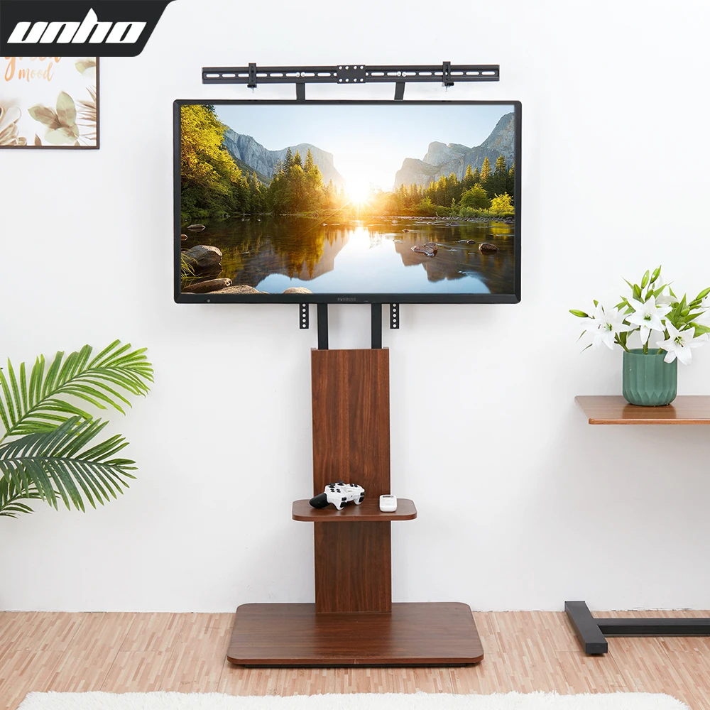 Floor TV Stand Wood Universal TV Mount for 32 65 Inch LCD LED TVs
