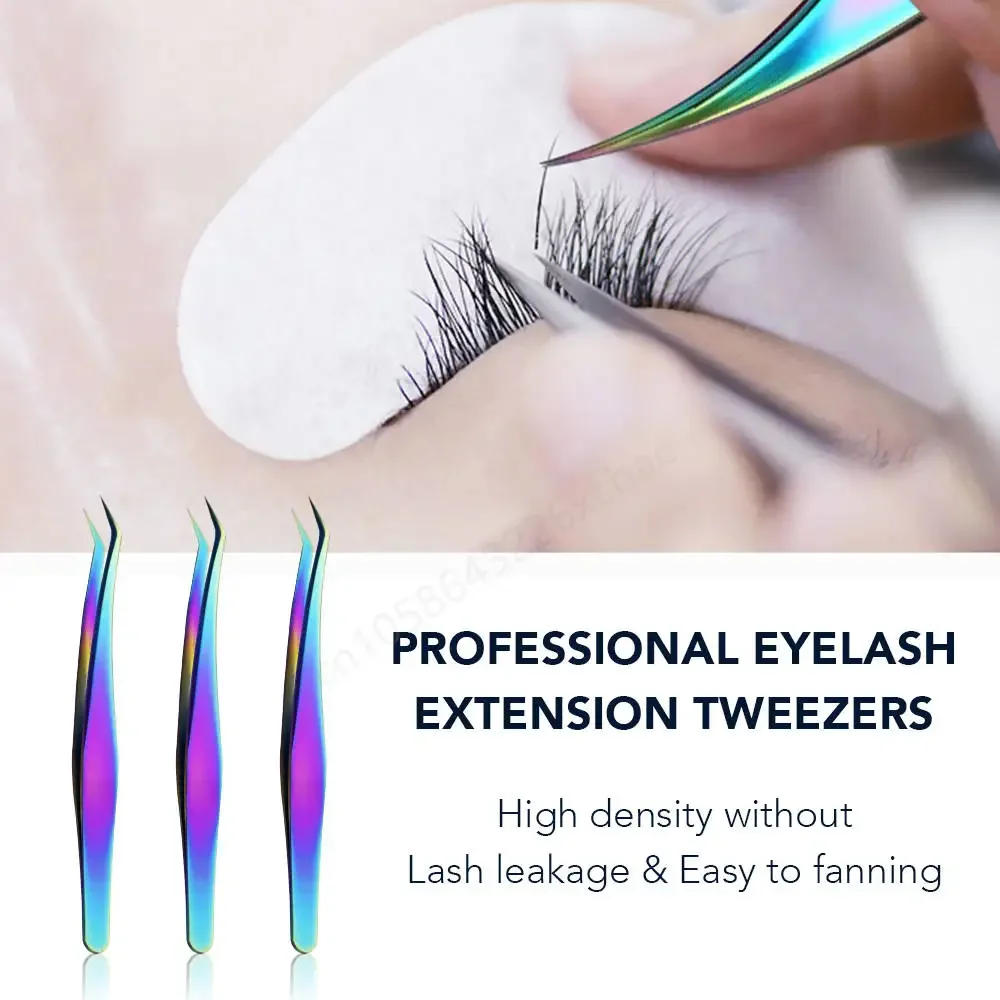 Gollee High Precision Eyelash Tweezers Single Lash & Fanning DIY Lashes Corrosion And Cleaning Resistance Gollee Lash Tweezers 2
