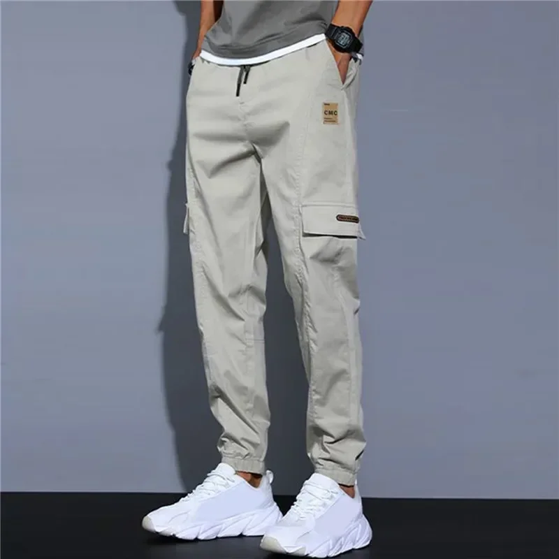

Men Korean Pant Cargo Trousers Harem Sweatpants Casual Waist Spring Student Summer Hop Slim Pants Hip Jogger Cotton Elastic Thin