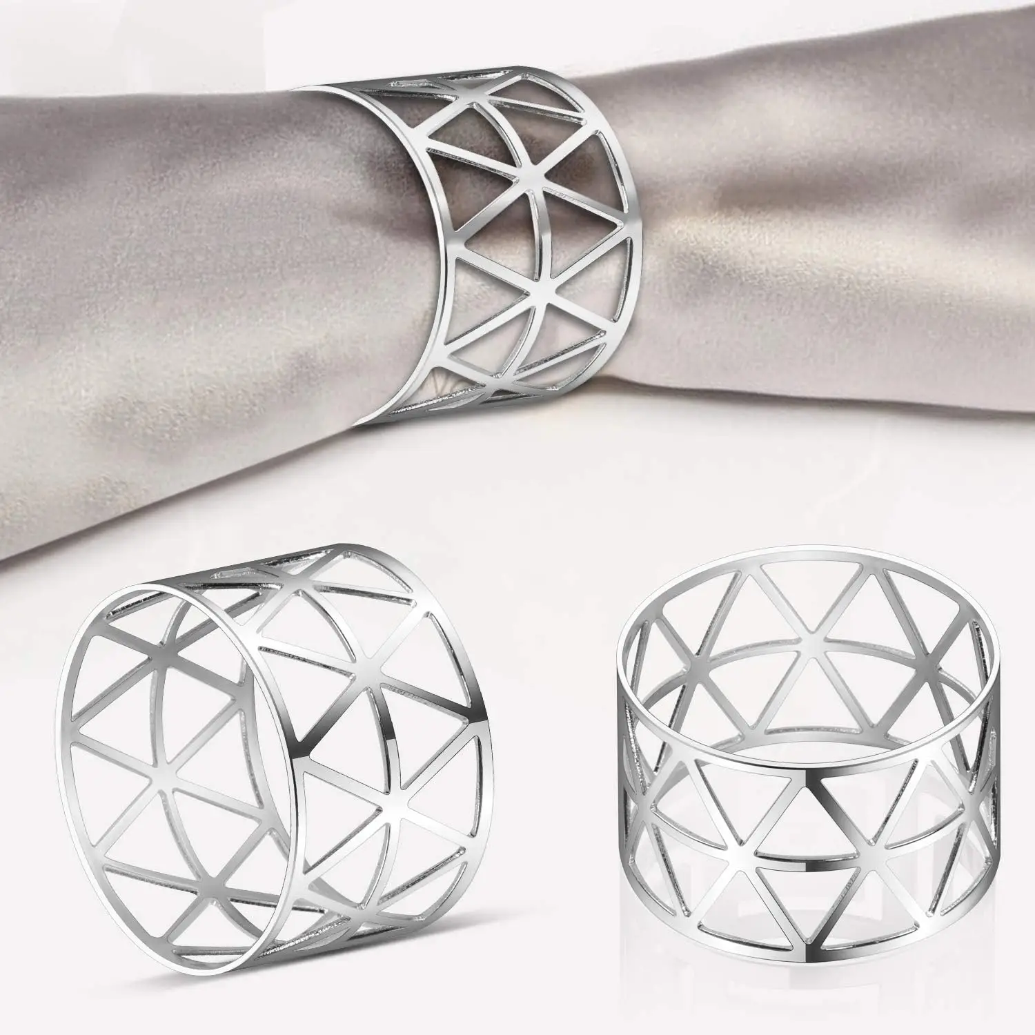 Napkin Ring 6pcs Metal Hollow Napkin Ring For Wedding Party Table Towel Decoration