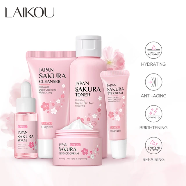 LAIKOU Japan Sakura Skin Care Set: Unlock Naturally Radiant Skin