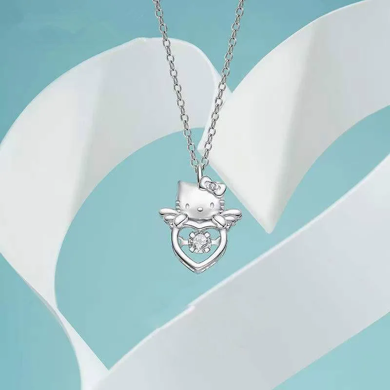 

New Sanrio Hello Kitty Kt Smart Pendant Necklace Student Girl Bone Chain Gift Holiday Gift Gift for Girlfriend Toys for Boys