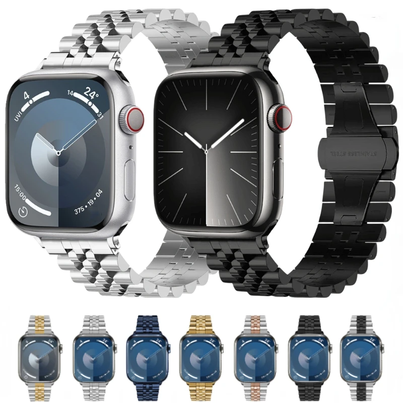 

Металлический ремешок для Apple watch Ultra 2 49 мм 9 8 7 41 мм 45 мм, браслет из нержавеющей стали для iwatch 6 5 4 3 SE 44 мм 40 мм 42 мм