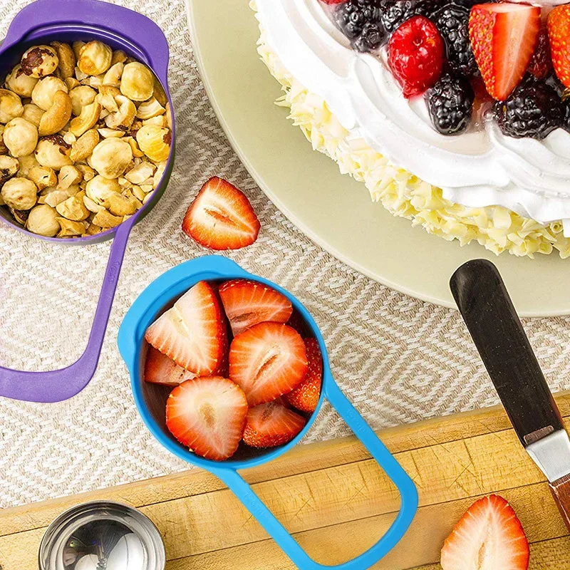 6-piece of Graduated Rainbow Measuring Spoons Plastic Measuring Spoons Kitchen Stackable Combination Cup Baking Tools