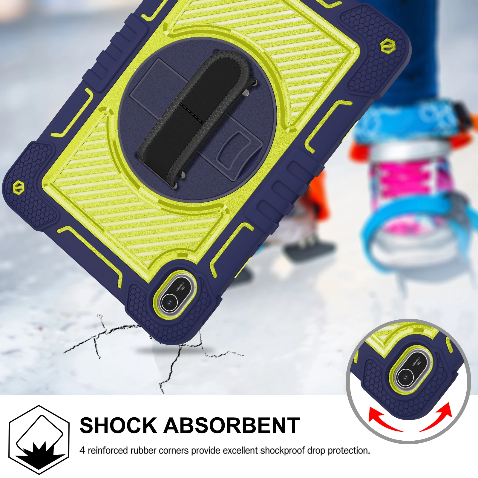 Durable Non-Toxic Silicone & PC Tablet Case with Shoulder Strap